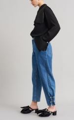 Shirt with pleated bib    