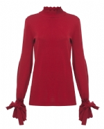 Knit jumper with flare sleeve
