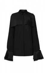 Shirt with pleated bib    