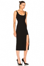 Knitwear dress with split