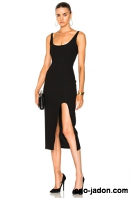 Knitwear dress with split